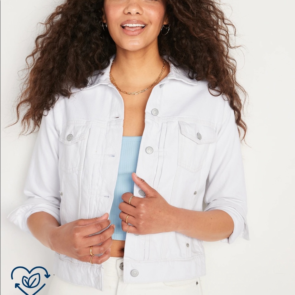Relaxed Classic White Non-Stretch Jean Jacket